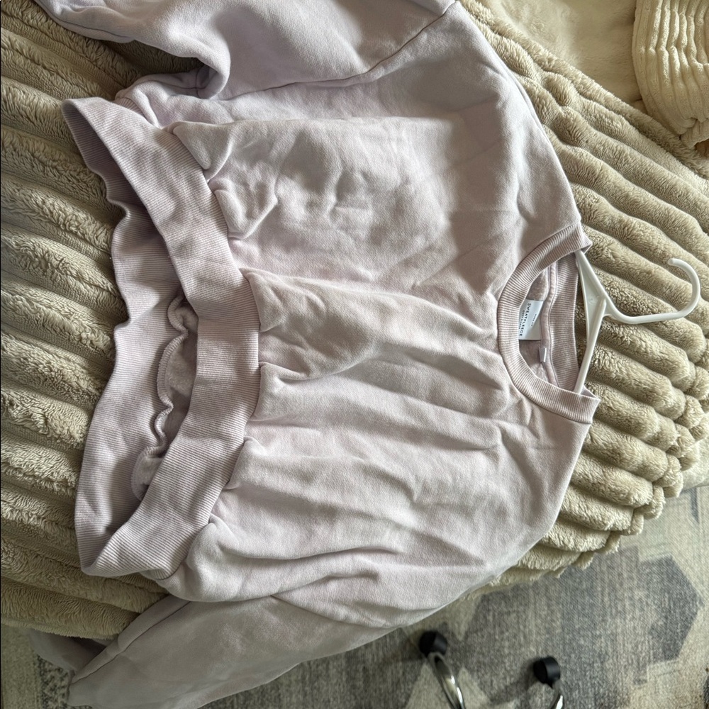Aritzia light pink long sleeve cropped crew neck